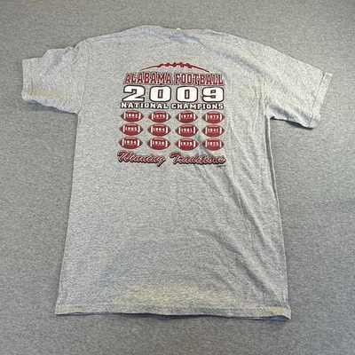 2009 Alabama Crimson Tide National Champs T-shirt Mens Short Sleeve Med Gray - Image 1 of 4
