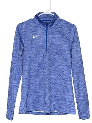 Camisa Nike Seca Media Cremallera Para Mujer M Azul Divot Tejida Correr Entrenamiento Manga Larga Foto 1 de 4