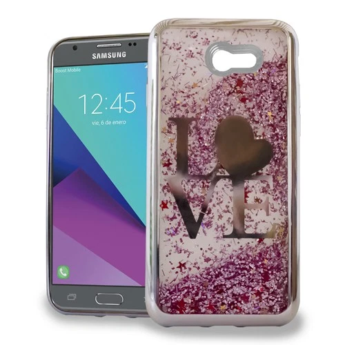 "Funda GSA Liquid Glitter Love para Samsung Galaxy J3 (2017) - Rosa plateado" Foto 1 de 1