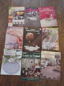 LOTE DE 9 libros de tapetes de ganchillo vintage - Imagen 1 de 1