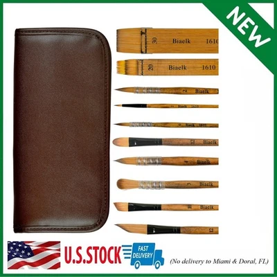 Professional Watercolor Brushes,10PCS Variety Travel Watercolor Paint Profess... - Image 1 of 4