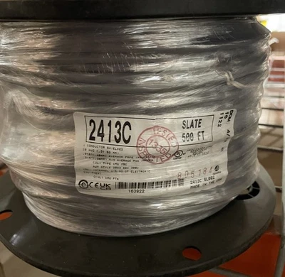Alpha Wire 2413C SL002 Multi-Conductor Cables 7/28 20AWG 3C, SHLD, 500ft, SLATE - Image 1 of 3