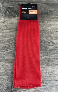 High Five Over the Calf Soccer Baseball Athletic Socks Size Large Red Knit - Picture 1 of 6