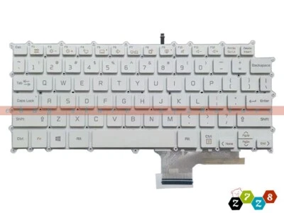 Nuevo teclado para computadora portátil LG 13UD70P 13U70P LG13U70 13U70PC blanco retroiluminado en EE. UU. Foto 1 de 2