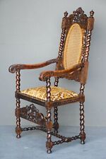 Impressive large antique Renaissance armchair Baroque throne Gothic carvings 