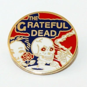 Prendedor Grateful Dead de colección esqueletos del armario insignia pinback JVH arte años 70 - Imagen 1 de 12