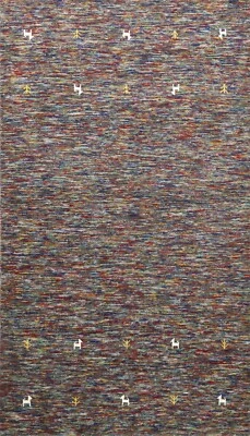 Tribal Gabbeh Color Full Oriental Area Rug Wool Hand-Knotted Abstract Carpet 5x8 - Image 1 of 4