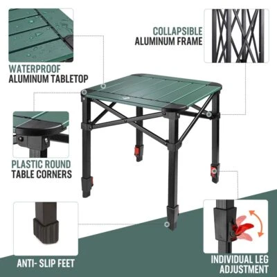 VILLEY Large Folding Camping Square Table with Carry Bag for Outdoor Camping USA - Image 1 of 4