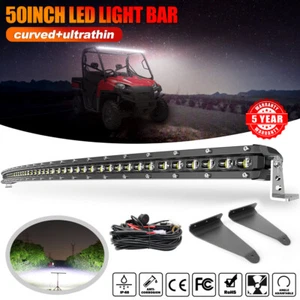 For Polaris Ranger XP 570/900/1000 Crew 50'' Curved LED Light Bar Bracket Wire - Foto 1 di 19