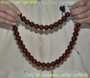 Old China Natural Agate Onyx exorcism Buddha beads Prayer beads amulet necklace - Picture 1 of 5