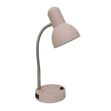 Mainstays LED Gooseneck Desk Lamp with Catch-All Base & AC Outlet, Pink
