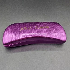 Betsey Johnson Hard Glasses Case Sunglasses Clamshell Hinged Metallic Purple - Picture 1 of 11