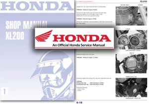 Honda XL200 Service Workshop Repair Manual Shop XL 200 FACTORY - Picture 1 of 2