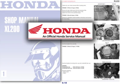 Honda XL200 Service Workshop Repair Manual Shop XL 200 FACTORY - Image 1 of 2