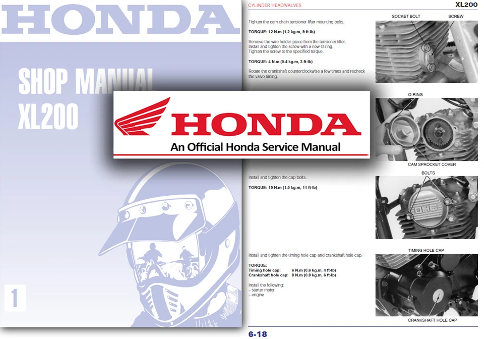 Honda XL200 Service Workshop Repair Manual Shop XL 200 FACTORY - Image 1 of 2