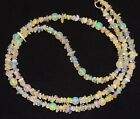 Natural Gem Ethiopian Welo Opal Round Ball and Uncut Shape Beads Necklace 21"