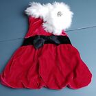 New York Dog Size Medium Red Fancy Christmas Dress Decorative Brooch and Belt