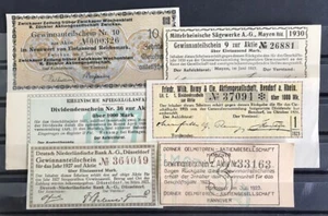 #C04 cupón: 6 billetes de interés alemanes diferentes / dividendos - Imagen 1 de 1
