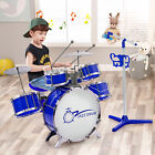 Musical Instrument Toy Set W/Drum Set 8-Key Electric Keyboard & Microphone Stand