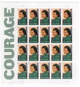 SFSTAMPS US Sc 4742 Rosa Parchi Diritti Civili Coraggio Foglio di 20 Francobolli MNH 2013 - Foto 1 di 1