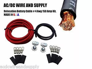 # 4 GAUGE REUBICACIÓN HD Batería Terminal Lateral Kit 16'R/4'B Cable 4G EE. UU. - Imagen 1 de 1