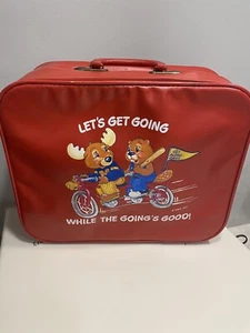 Vintage Children’s Red Suitcase Toy Luggage Get Along Gang 1983 Montgomery Moose - Picture 1 of 12