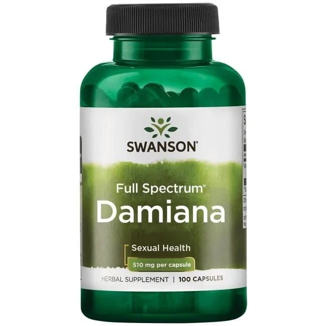 SWANSON, DAMIANA Sexuelle Gesundheit 510mg 100 Kapseln SUPER PREIS