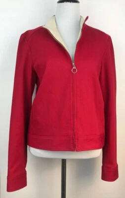 全新 Frontier 女式红色棕褐色卡其色全拉链全衬里正装夹克美国 8 码 — 第 1/4 张图片