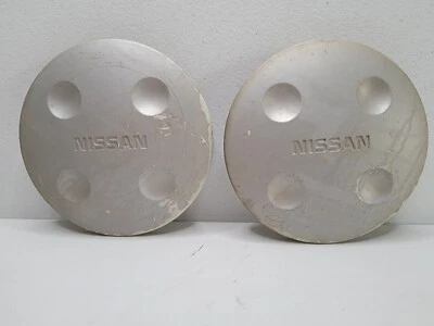87-90 Nissan Sentra Wheel Caps Pair of Two Silver Caps 4 Lug OEM Covers - Image 1 of 4