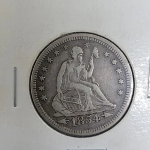 Cuarto de plata Liberty 1854 sentado  - Imagen 1 de 2