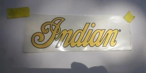 2 Factory Indian motorcycle tank decals gold with black outline - Picture 1 of 2