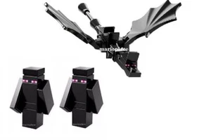 LEGO Minecraft 2 Enderman & 1 Ender Dragon Minifigures from 21107 The End NEW - Picture 1 of 4