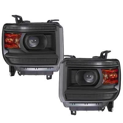 Left&Right Side Projector Headlights For GMC Sierra 1500 2500HD 3500HD 2014-2019 - Image 1 of 4