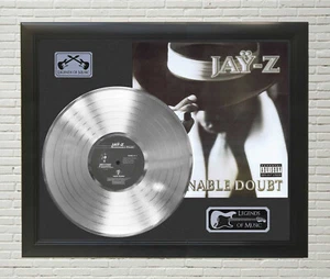 Pantalla de grabación LP de platino Jay Z de madera enmarcada Legends of Music. "C3" - Imagen 1 de 4