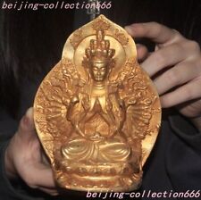 6" Tibet Buddhism bronze gilding Thousand hands Avalokitesvara Buddha statue