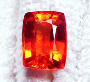 Natural Orange Sapphire Ring Size 11.75 Ct Loose Gemstone Cushion Certified - Picture 1 of 6