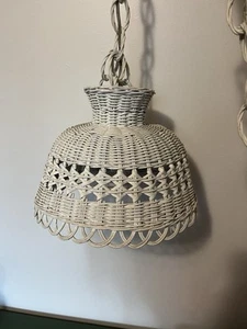 Wicker Hanging Lamp Boho - Picture 1 of 4