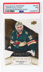 Upper Deck 2024 Diamante Nero Jesper Wallstedt Squisito Esordienti Oro PSA 7 - Foto 1 di 2