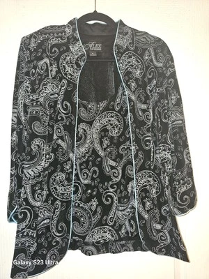 Chaqueta 2 PIEZAS ALEX EVENINGS Para Mujer Ocasión Especial Crucero Brillante Negra/Azul XL  Foto 1 de 3