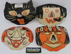 Maschere di Halloween vintage anni '50 maschera luminosa - gatto nero, nativi americani++ - Foto 1 di 12