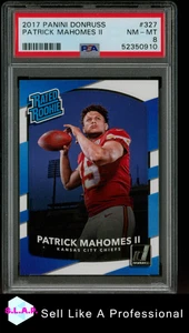 PATRICK MAHOMES II PANINI DONRUSS 2017 RATED ROOKIE 327 PSA 8 - Picture 1 of 2
