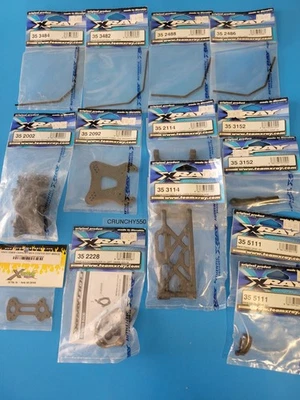 XRAY XB808 Parts Lot (14) Pc Bulkhead Pinion Shock Tower Roll Bar Vintage RC - Image 1 of 4