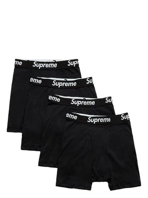 SUPREME X Hanes Boxers NEGROS Pack de 4 XL (40-42") Nuevos... Foto 1 de 4