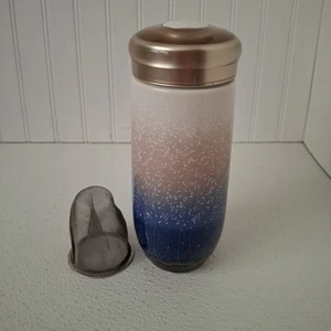 Teavana Aurora Borealis Ceramic Tourmaline Tumbler 8oz. Tea Infuser Travel Mug - Picture 1 of 5