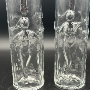 Vintage LIBBEY La Femme Tall Tumbler Glasses Dancing Nude Women Ladies Set Of 2 - Picture 1 of 7