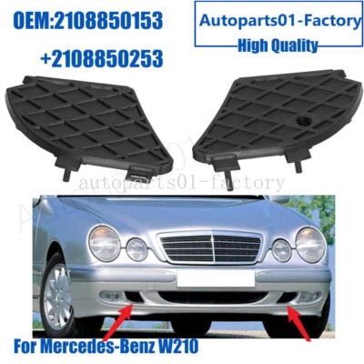 1 par de cubiertas de parrilla de parachoques inferior para parachoques delantero para Mercedes-Benz W210 E320 E55 AMG Foto 1 de 4