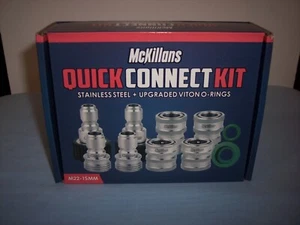 McKillans® Pressure Washer Quick Connect Kit, M22-15mm to 3/8" Male Female NIB - Picture 1 of 7
