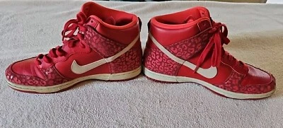 🔥 2012 Raro Nike Dunk High Skinny Leopardo Vermelho - 429984-603 Feminino Tamanho 10 - Imagem 1 de 4