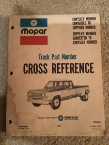 Vintage 1981 Mopar Truck Part Number Cross Reference - Bild 1 von 12