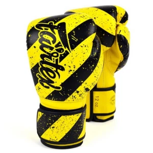 FAIRTEX Gloves Boxing Muay Thai BGV14Y Yellow Grunge Art Long Cuff Sparring Gym - Picture 1 of 7